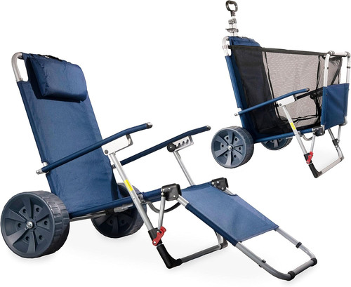 Lettino da spiaggia con - 2-in-1,